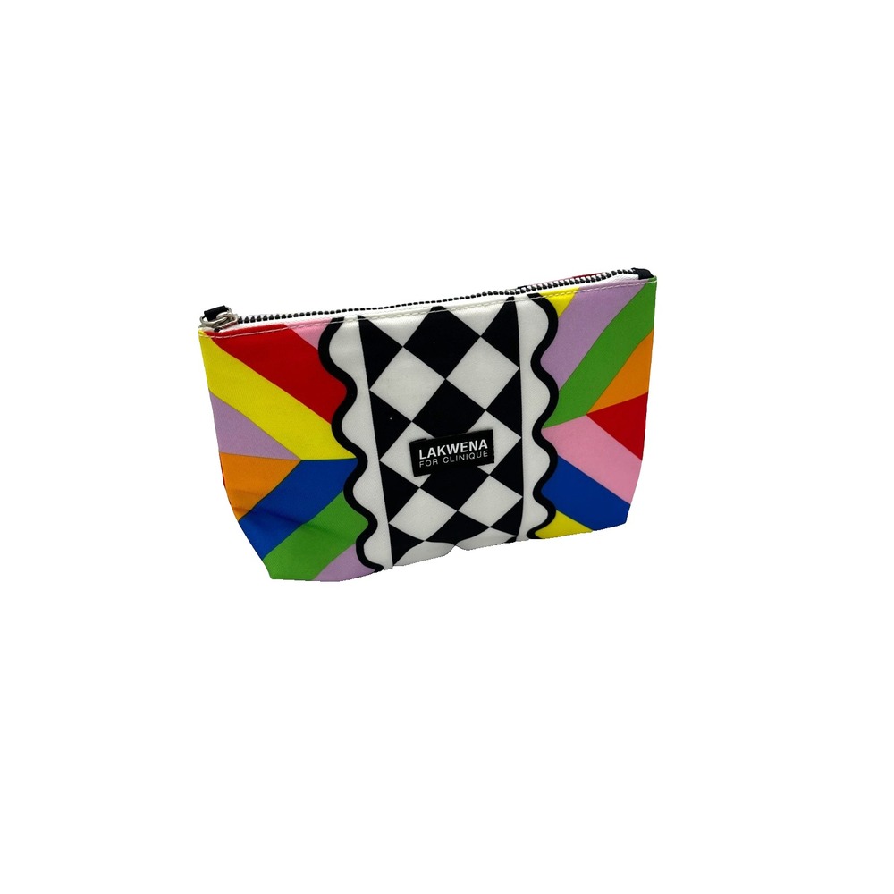 Clinique Lakwena Cosmetic Makeup Bag 6x9x2 Black Blue Red White -Set of‎ 15